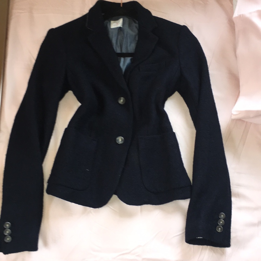 Navy Blue Blazer Wool